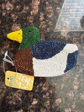 Rare NWT Beaded Mallard Duck Coin purse